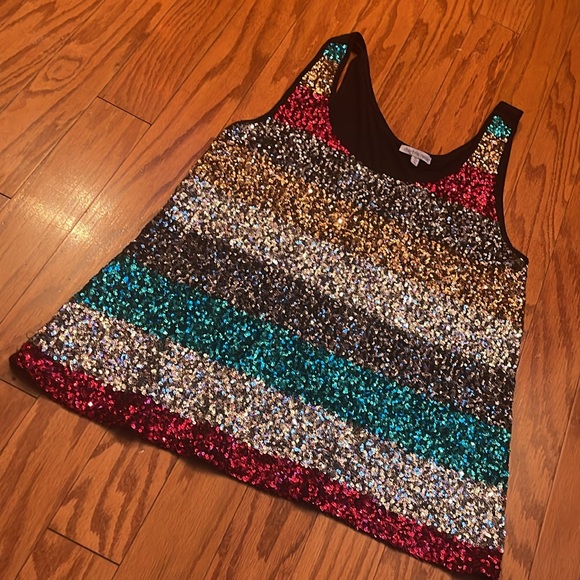 Charlotte Russe Sequin Stripes Tank - Picture 5 of 10